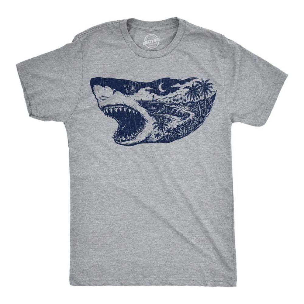 Mens Funny T Shirts Nature Shark Cool Vacation Tee For Men